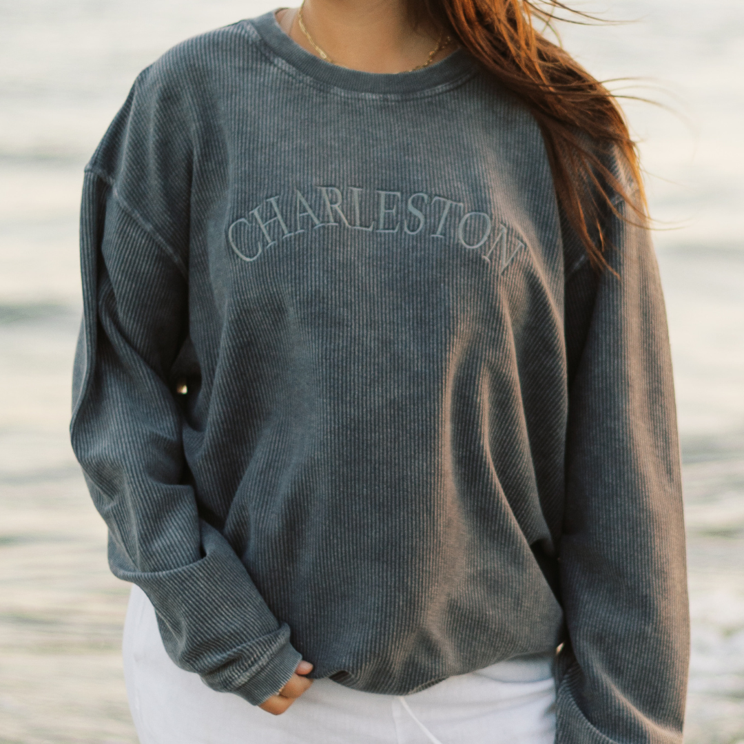 Grey Charleston Corded Crew