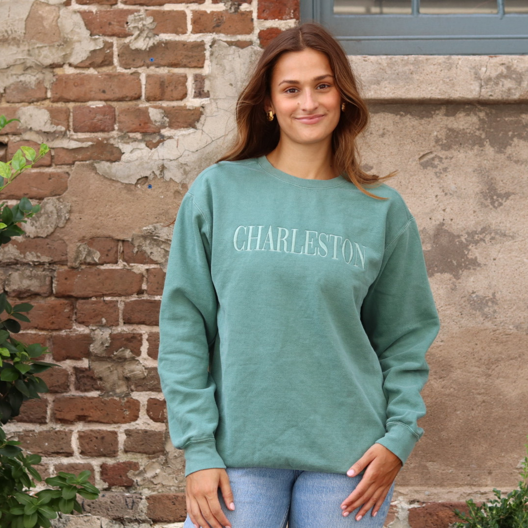 Green Charleston Monochromatic Crewneck