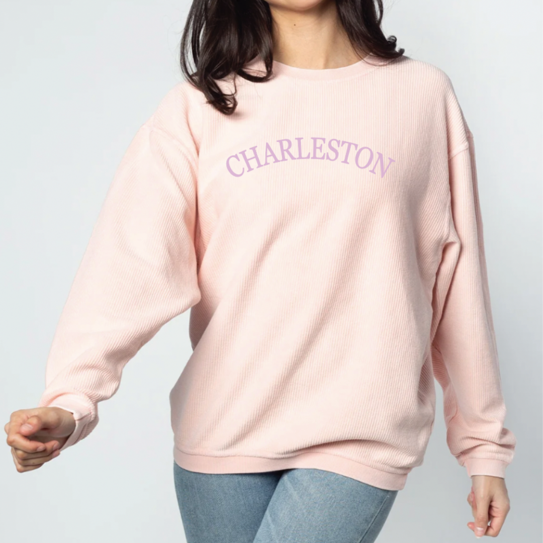 Pink Charleston Corded Crew